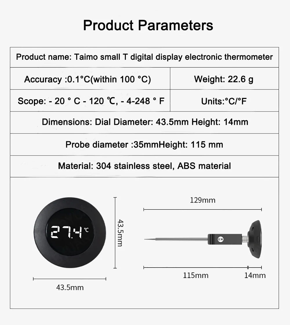 TIMEMORE Digital T Coffee Thermometer - POCILLO