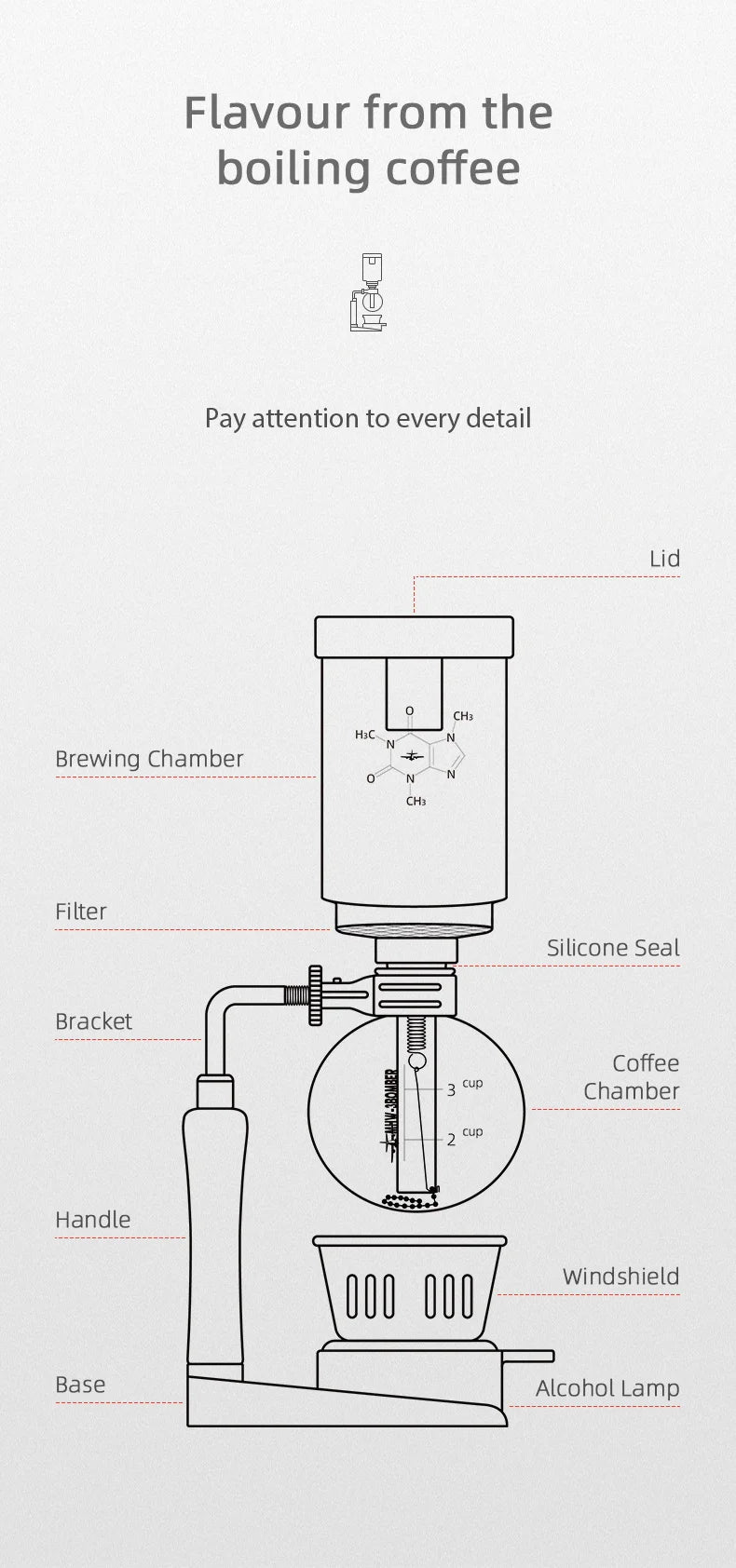 MHW-3BOMBER Coffee Siphon Pot Set - POCILLO