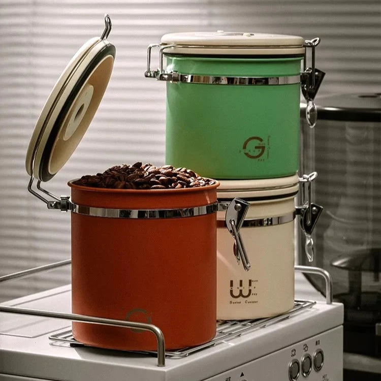 Vacuum-Sealed Stainless Steel Coffee Canister – Lock in Freshness - POCILLO