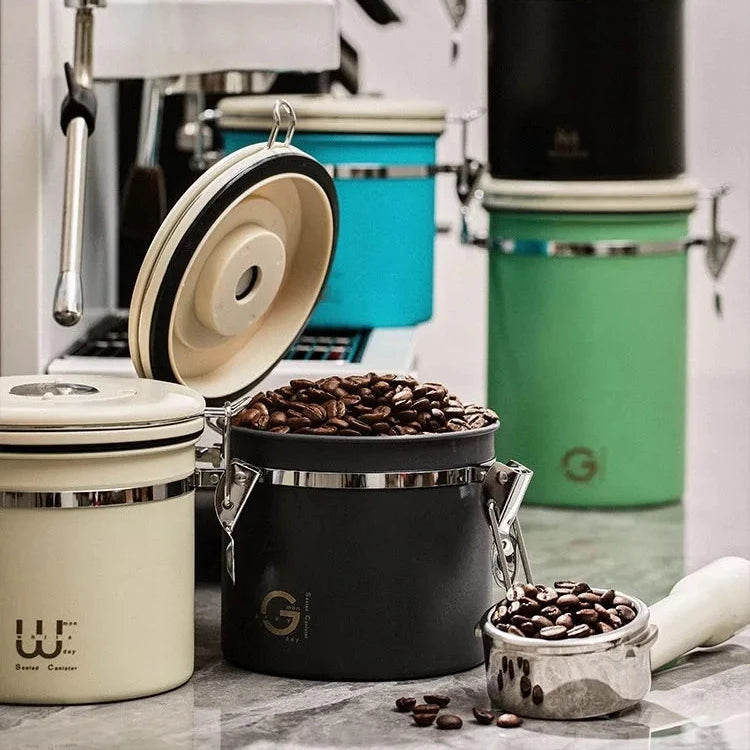 Vacuum-Sealed Stainless Steel Coffee Canister – Lock in Freshness - POCILLO