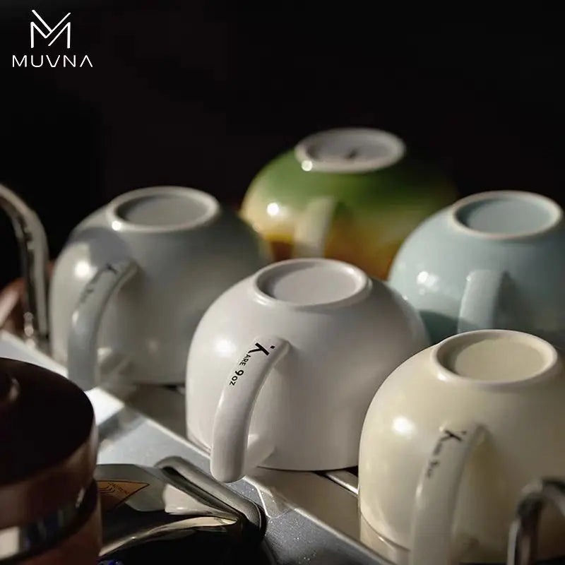 Ceramic Latte Coffee Cup and Saucer Set (9oz)