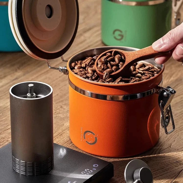 Vacuum-Sealed Stainless Steel Coffee Canister – Lock in Freshness - POCILLO