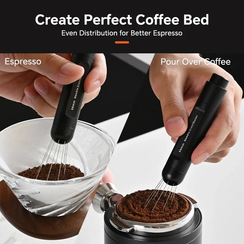 MUVNA Coffee Distributor WDT Espresso Tool Retractable Coffee Needle,with 8 Needles for Espresso Stirrer Barista Accessories - POCILLO