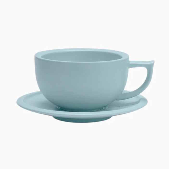 Ceramic Latte Coffee Cup and Saucer Set (9oz)