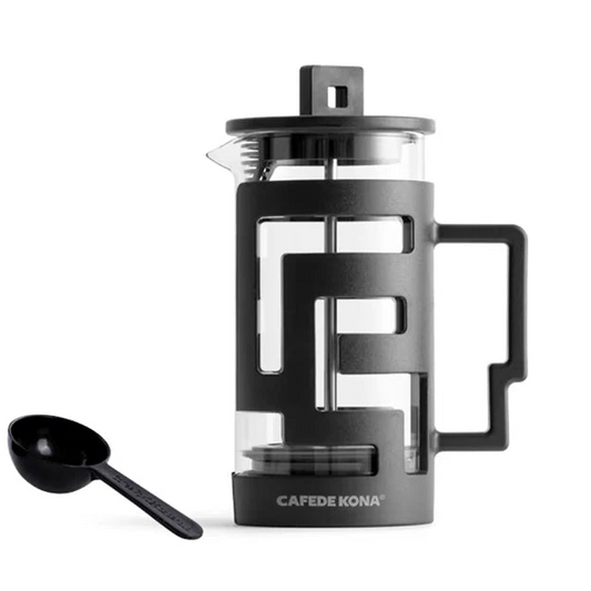 French Press Kettle 350ml 10oz. Heat-Resistant Glass Coffee/Tea Pot With Filter Screen - POCILLO