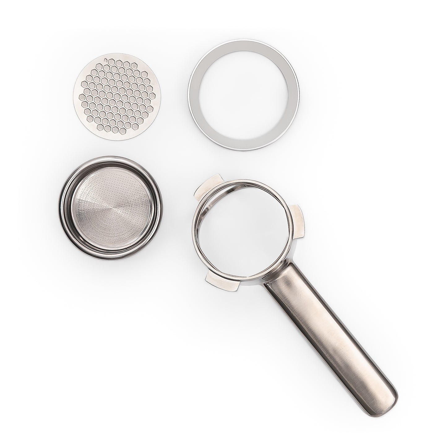 POCILLO 54mm Bottomless Unibody Portafilter with Dosing Ring and Screen Puck Set - POCILLO