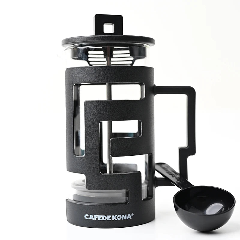 French Press Kettle 350ml 10oz. Heat-Resistant Glass Coffee/Tea Pot With Filter Screen - POCILLO