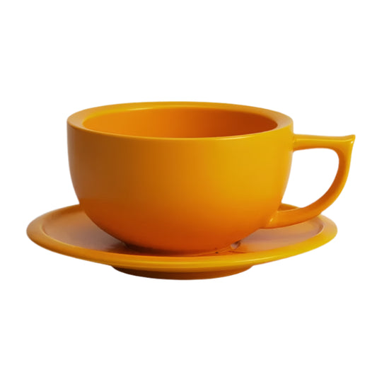 Ceramic Latte Coffee Cup and Saucer Set (9oz)