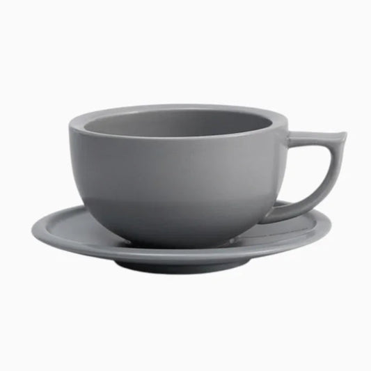 Ceramic Latte Coffee Cup and Saucer Set (9oz)