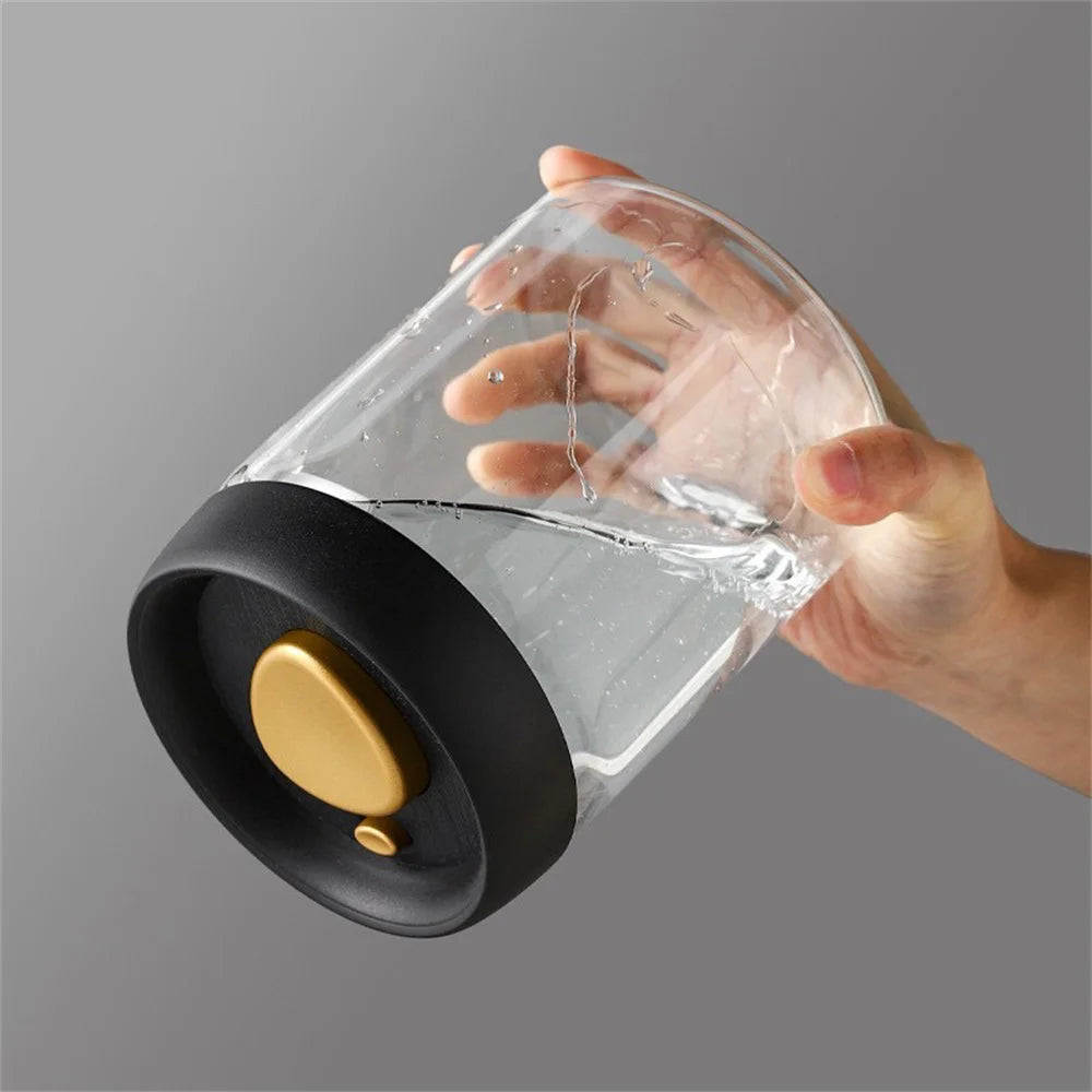 1pc Coffee Beans Vacuum Sealed Tank Household Glass Food Storage Tank For Moisture-proof Air Extraction Tea Storage TanK - POCILLO