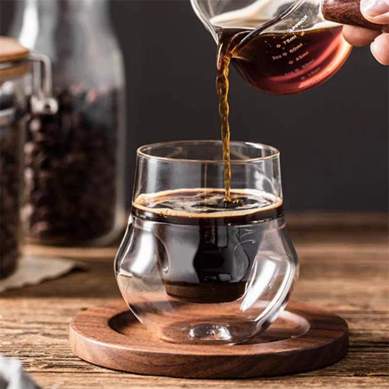 Small Capacity 120ML Double Wall Glass Espresso Cups Anti-scald Reusable Art Barista Coffee Mug Shot Glass Wine Cup Teacups - POCILLO