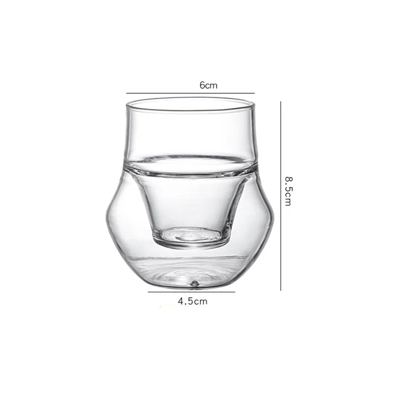 Small Capacity 120ML Double Wall Glass Espresso Cups Anti-scald Reusable Art Barista Coffee Mug Shot Glass Wine Cup Teacups - POCILLO
