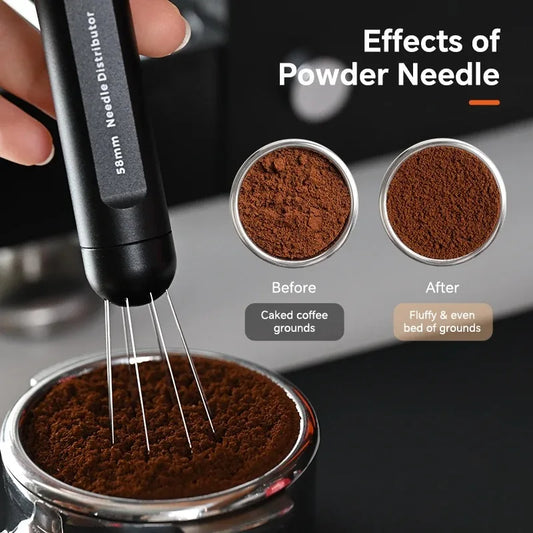 MUVNA Coffee Distributor WDT Espresso Tool Retractable Coffee Needle,with 8 Needles for Espresso Stirrer Barista Accessories - POCILLO