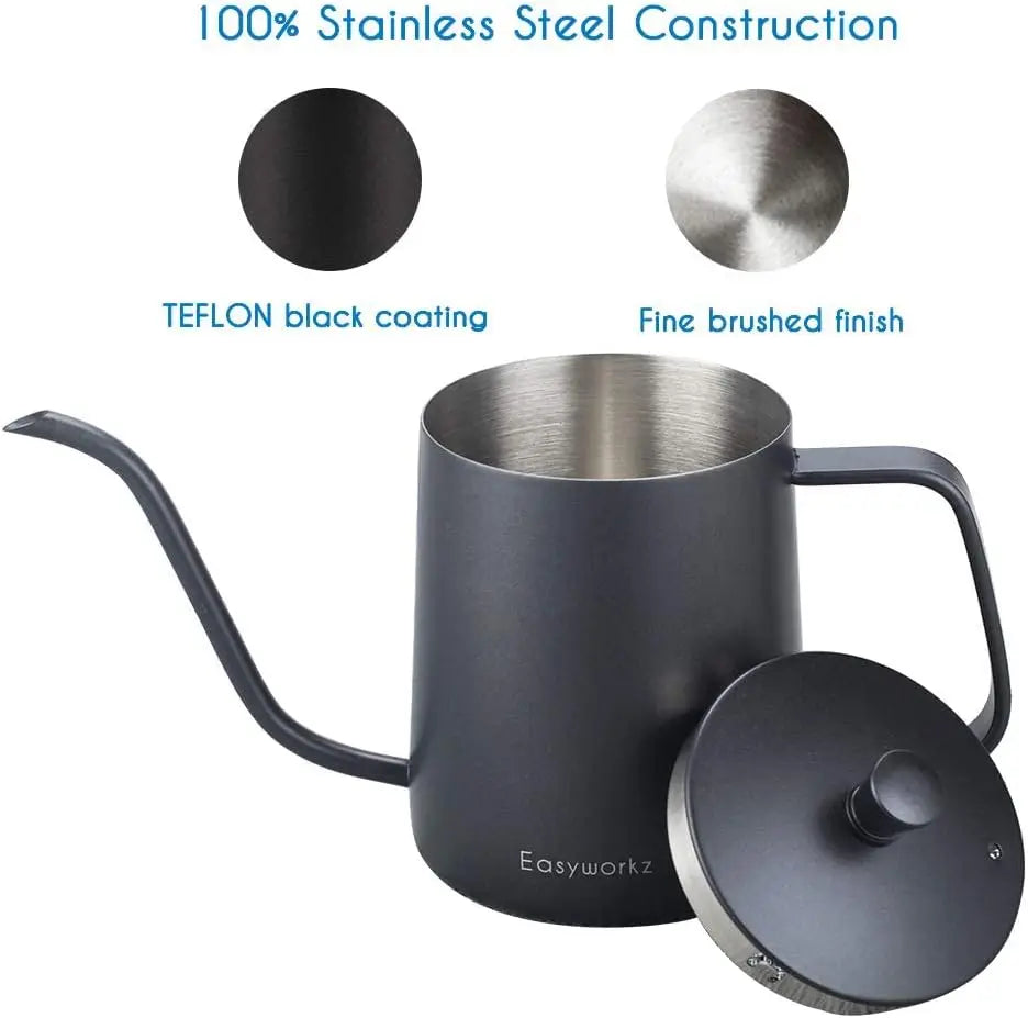 Easyworkz Gage Gooseneck Pour Over Coffee Kettle Stainless Steel Hand Drip Coffee Pot With Long Narrow Spout - POCILLO
