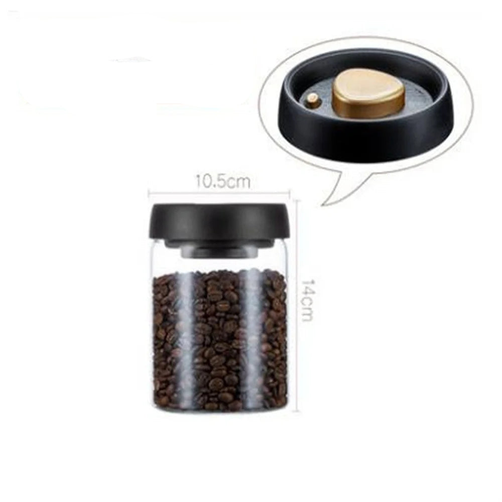 1pc Coffee Beans Vacuum Sealed Tank Household Glass Food Storage Tank For Moisture-proof Air Extraction Tea Storage TanK - POCILLO
