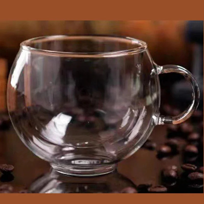 Double Wall Glass Coffee Cup and Saucer Set