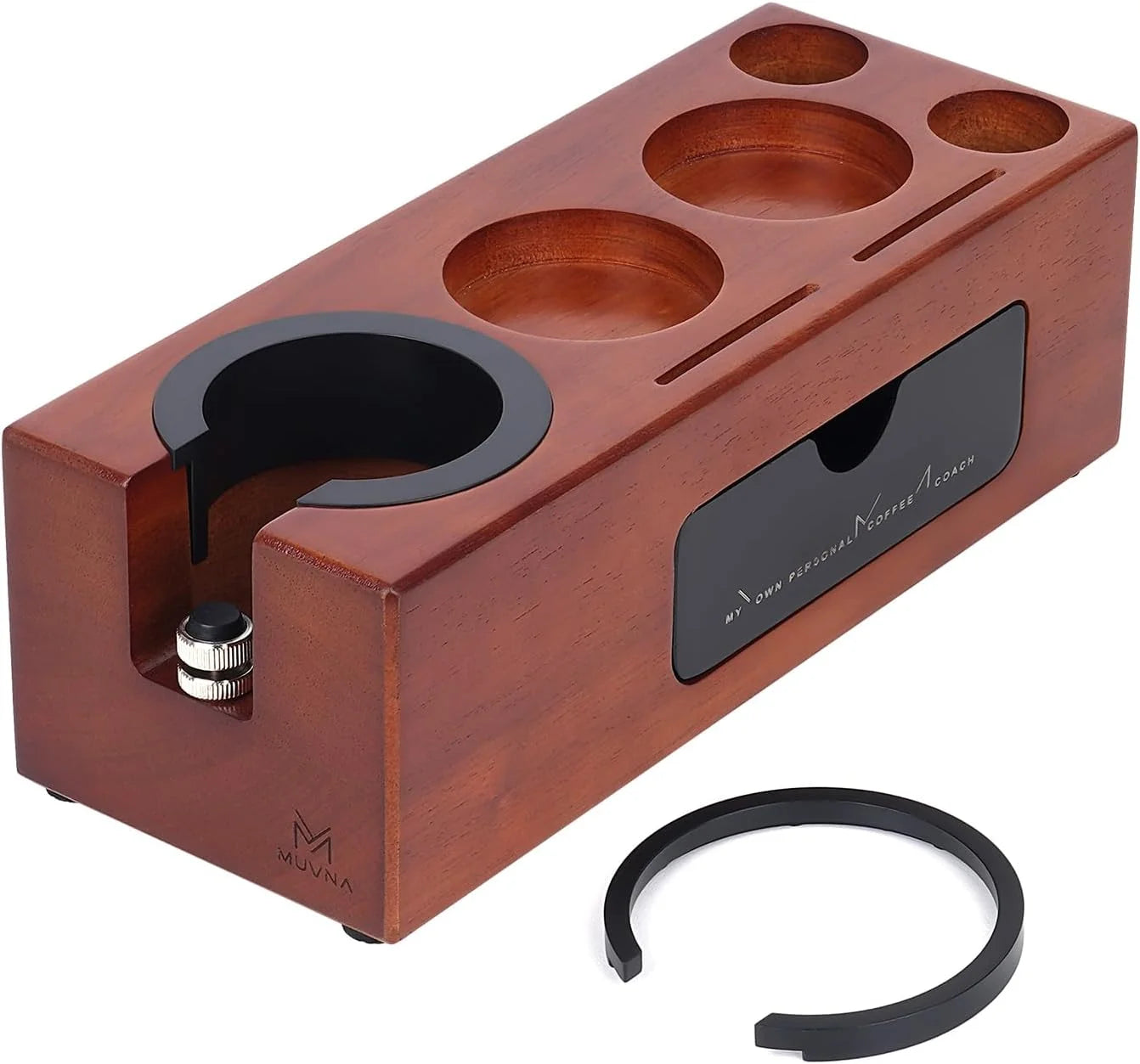 MUVNA Espresso Tamping Station, Organizer Station Drawer, Portafilter Holder, Puck Screen Filters Stand, Fits 51/54/58MM Tamper - POCILLO