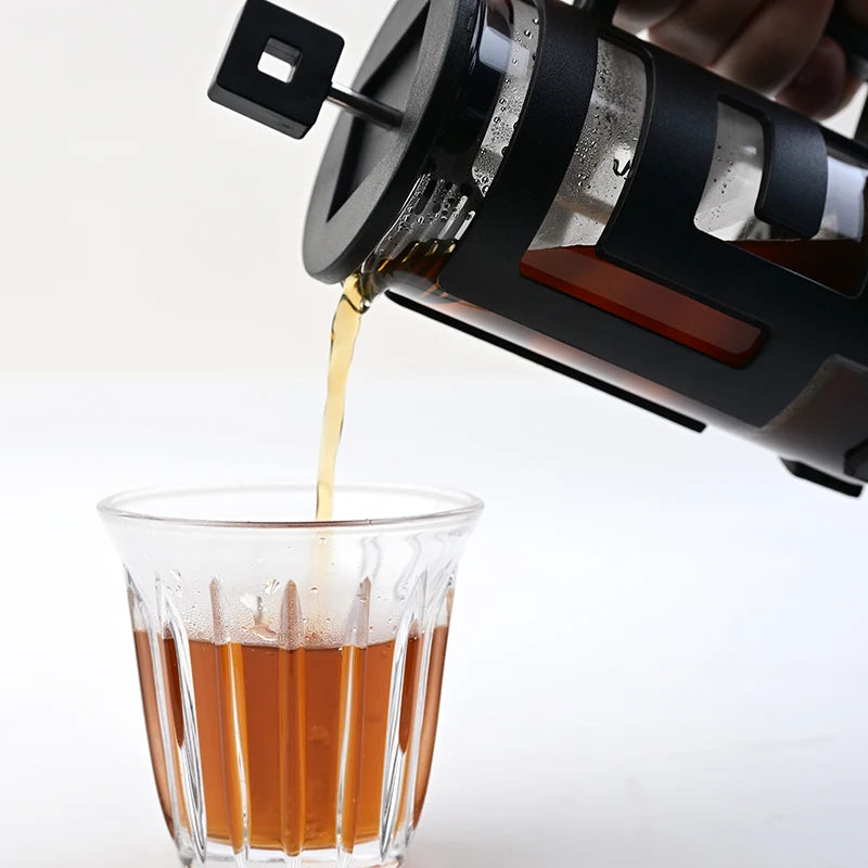 French Press Kettle 350ml 10oz. Heat-Resistant Glass Coffee/Tea Pot With Filter Screen - POCILLO